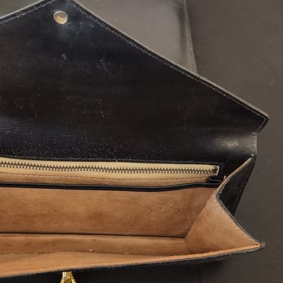 Vintage French Alligator Skin Envelope Clutch with Rope-Twist Clasp