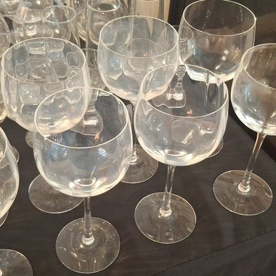 Set of Clear Glass Stemware
