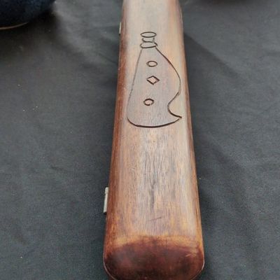 Vintage Hand-Carved Wooden Oware Mancala Game Board