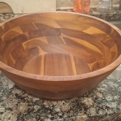 Vintage Segmented Teak Serving Bowl by Richard Nissen
