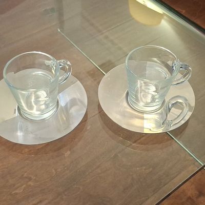 Nespresso View Collection Espresso Cups with Stainless Steel Saucers (Set of 2)
