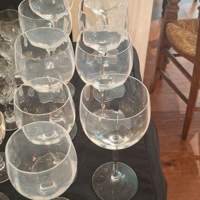 Set of 4 Cristal d'Arques "Grande Cave" Crystal Wine Glasses