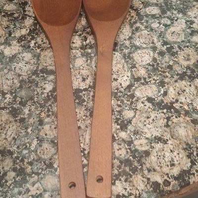Vintage Wooden Salad Serving Set