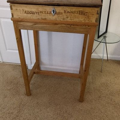 Antique French Schoolmaster's Desk with Inscription