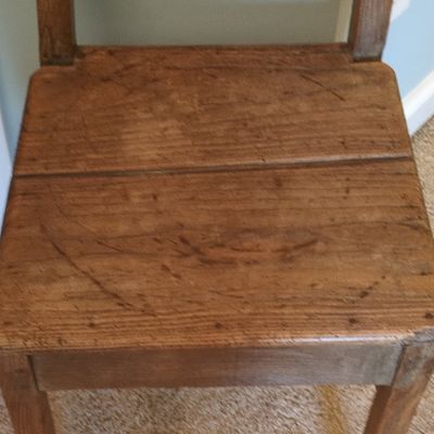 Antique Child's Oak Ladder-Back Chair