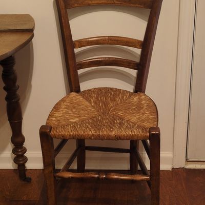 French Country Ladder-Back Rush Seat Chair