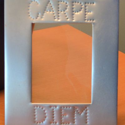 Carpe Diem Punched Tin Picture Frame