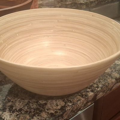 Large Laminated Bamboo Serving Bowl