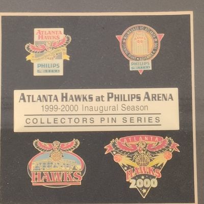 Atlanta Hawks Philips Arena Inaugural Game Ticket and Collectors Pin Set