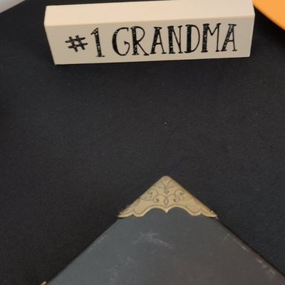 Decorative '#1 GRANDMA' Wooden Block Sign