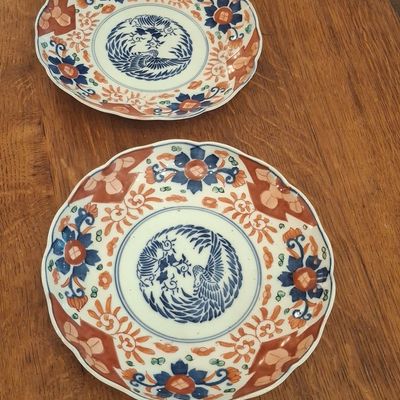 Pair of  Japanese Plates with Phoenix Motif