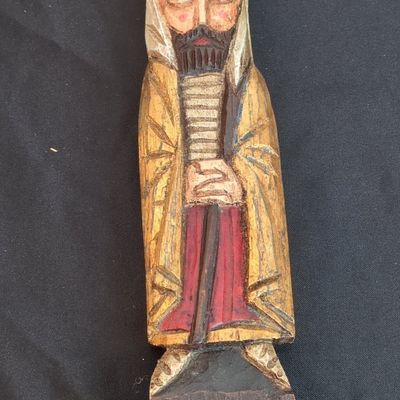 Hand-Carved Wooden Knight Figure