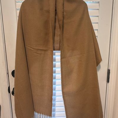 VILA Camel-Colored Fringed Scarf