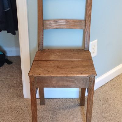 Antique Child's Oak Ladder-Back Chair