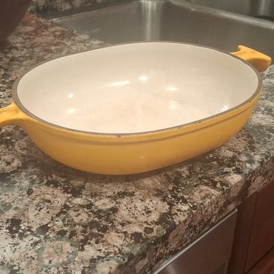 Le Creuset Elysee Yellow Enamel Cast Iron Oval Baker