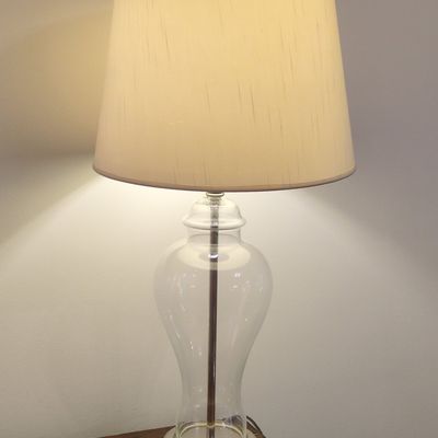 Clear Glass Urn Table Lamp with Polished Nickel Base