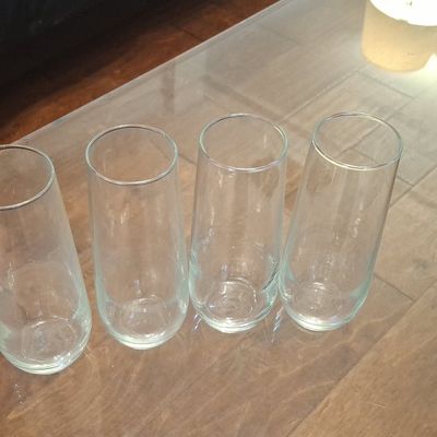 Set of Four Stemless Champagne Flutes