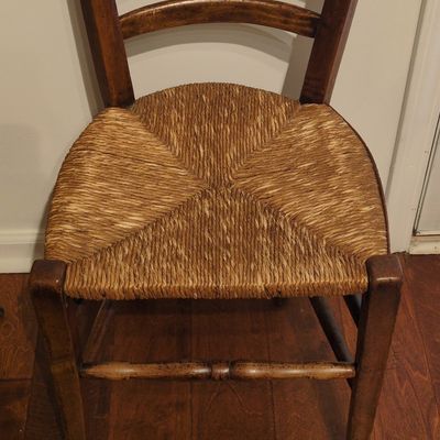 French Country Ladder-Back Rush Seat Chair