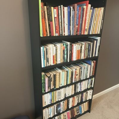 Standard Black Laminate Five-Shelf Bookcase