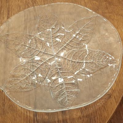 Kosta Boda "Party" Leaf-Motif Serving Platter