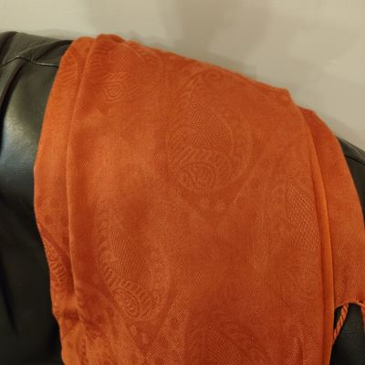 Burnt Orange Paisley Jacquard Scarf