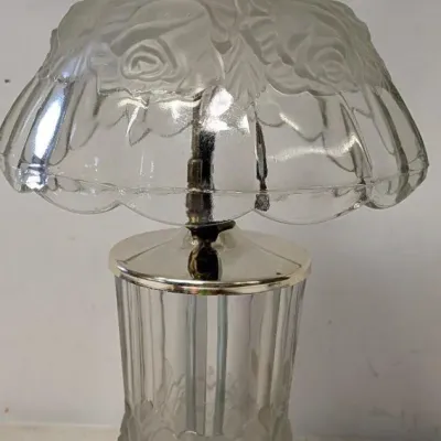 Sale Photo Thumbnail #335: Art Nouveau Revival Mid-Century Lead Crystal Parlor Lamp Made in Portugal