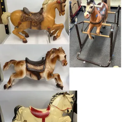 Sale Photo Thumbnail #318: Group of 4 Vintage Toy Horses - Wonder Horse and More