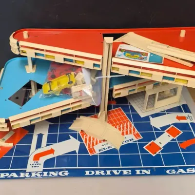 Sale Photo Thumbnail #311: Vintage Tin Litho Parking Garage Toy