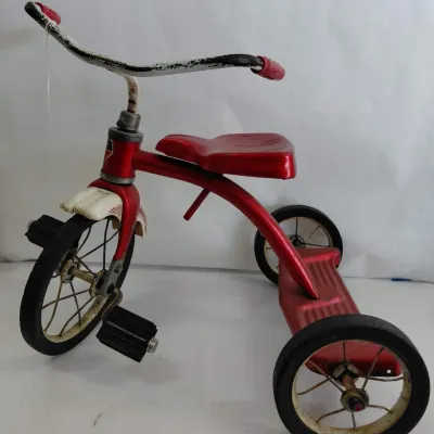 Sale Photo Thumbnail #310: Vintage Early 1970s Red and White Schwinn Tricycle