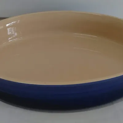 Sale Photo Thumbnail #331: Le Creuset Large Stoneware Oval Casserole - Blue, 12" in Base of Casserole