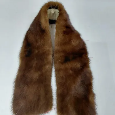 Sale Photo Thumbnail #344: Vintage Brown Mink Fur Scarf - Split Tail Design