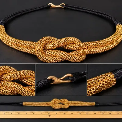 Vintage Gold-Tone Mesh Knot Belt