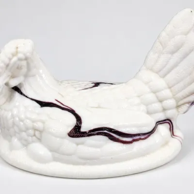 Large Purple Slag Glass Hen on Nest – Lid Only