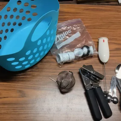 Kitchen Tool Lot – Bodum Frother, Tea Infuser, Can Opener & More