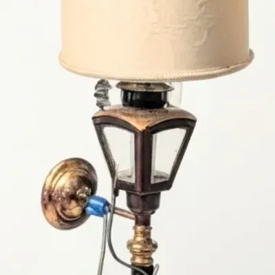 Wall-Mount Dual Carriage Light – Brass, Glass & Wood