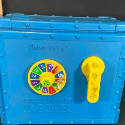 1988 Fisher-Price Count & Save Bank #6614 with Manual