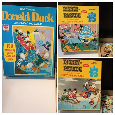 Vintage Disney Donald Duck & Disney on Parade Puzzles – 3 Pc