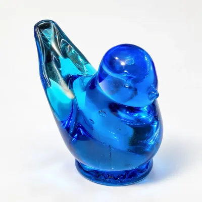 Blue Glass Bluebird of Happiness Figurine