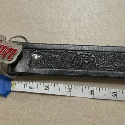 c. 1980 Indian Motorcycle "The Strong Survive" Buckle & Tooled Leather Belt