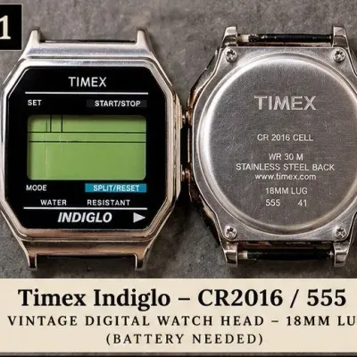 Vintage Timex Indiglo Digital Watch (CR2016 / 555) – Needs Battery