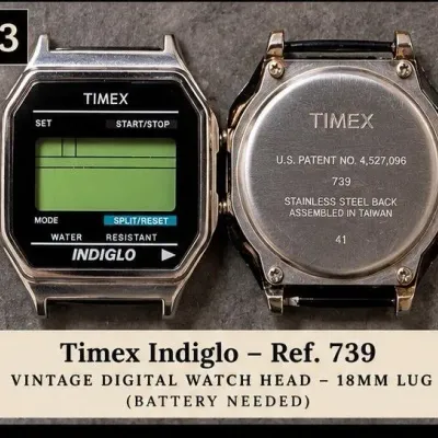 Vintage Timex Indiglo Ref. 739 Digital Watch – Needs Battery
