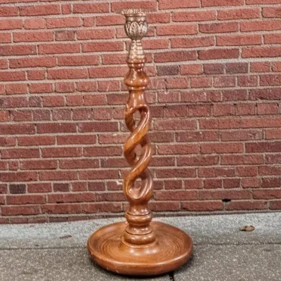 Antique English Barley Twist Candlestick – Late 1800s/Early 1900s