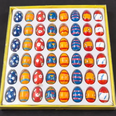 Vintage Hand-Painted Easter Egg Ornaments – Boxed Set