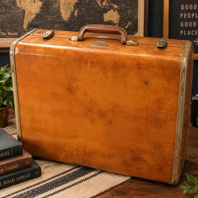 1950s Samsonite Suitcase in Saddle Tan