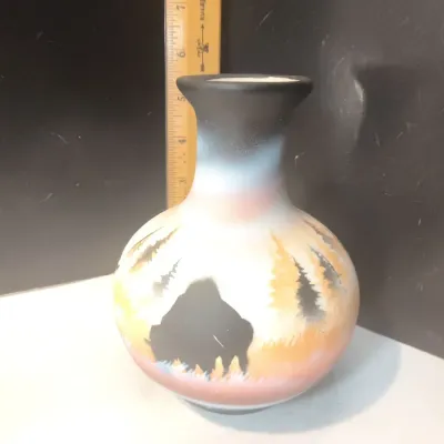 Signed Southwestern Art Pottery Vase – Bear & Pine Design