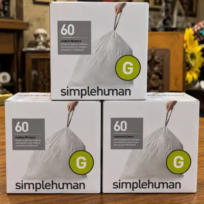 3 Boxes Simplehuman Code G Custom Fit Trash Liners – 180 Bags