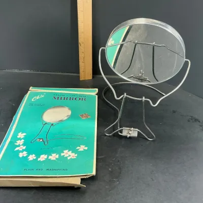 Vintage Around-the-Neck Magnifying Mirror in Original Box