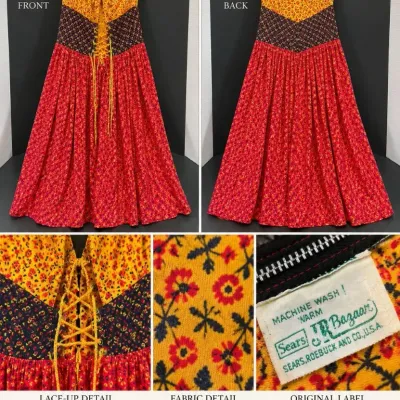 1970s Sears Jr. Bazaar Floral Prairie Maxi Dress – Boho
