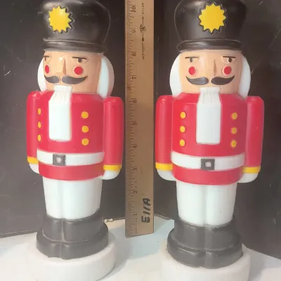 Pair Vintage Empire Nutcracker Soldier Blow Molds – 11"