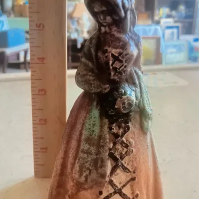Antique c. 1900 Cast Iron Hooded Woman Figure – 6"